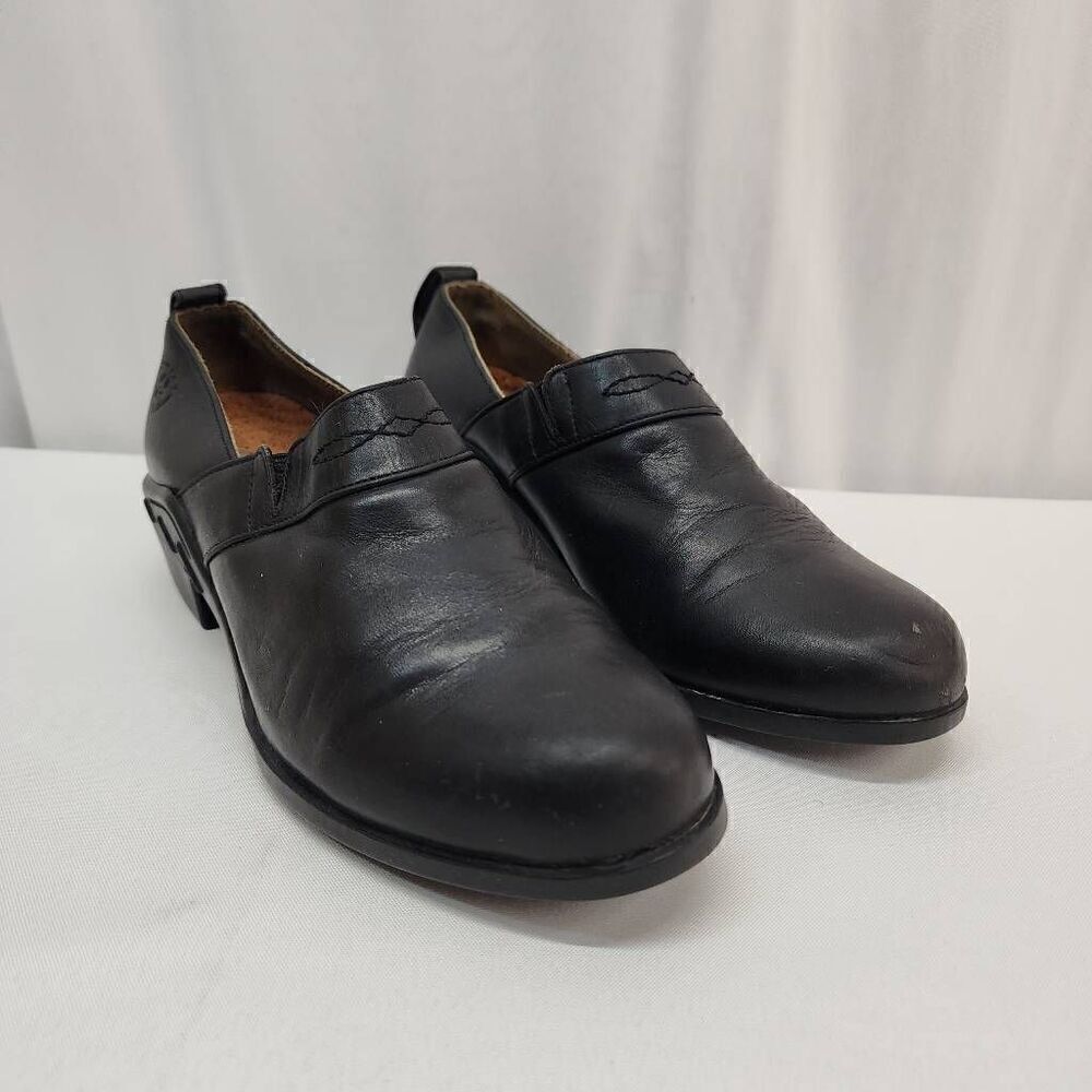Ariat Size 7 Paddock Sport Black Leather Slip on Shoe Comfort Clog R